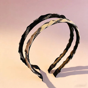 Nueva diadema trenzada retro con pedrería, diadema elegante de alta gama, pinza para el cabello, estilo popular en línea, de ala ancha - Product Image 4