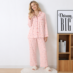 <span class=keywords><strong>Pigiama</strong></span> da <span class=keywords><strong>Donna</strong></span> in <span class=keywords><strong>Cotone</strong></span> Stile Rustico, Maniche Lunghe, Termico, con Chiusura Elastica in Vita per Primavera e Autunno - Product Image 4