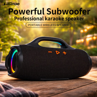 Haut-parleur Bluetooth Kasinuo 80W à design exclusif, 4000mAh, BT5.3, éclairage RGB, basses puissantes, portable, pour extérieur, lecteur audio de fête, USB/AUX