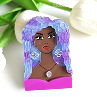 Broche en acrylique tendance et élégante pour femmes, broche de robe pour filles aux cheveux longs, broches de costume, vente chaude