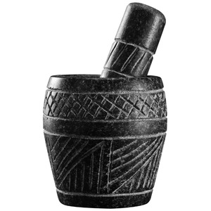 Stone Mortar And Pestle Hand Carved Durable Garlic Crusher Herb Grinder Manual Kitchen Tool - Product Image 4