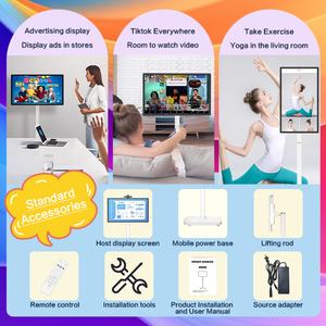 Televisor Portátil Inteligente con Pantalla Táctil de 32 Pulgadas, 4 GB de ROM, 64 GB de RAM, Recargable, con Ruedas - Product Image 5