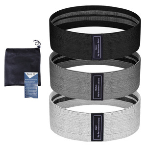 <b>Workout</b> Fitness Custom Logo Elastic Fabric Non Slip Hip Booty Yoga Resistance <b>Band</b> Set - Product Image 2