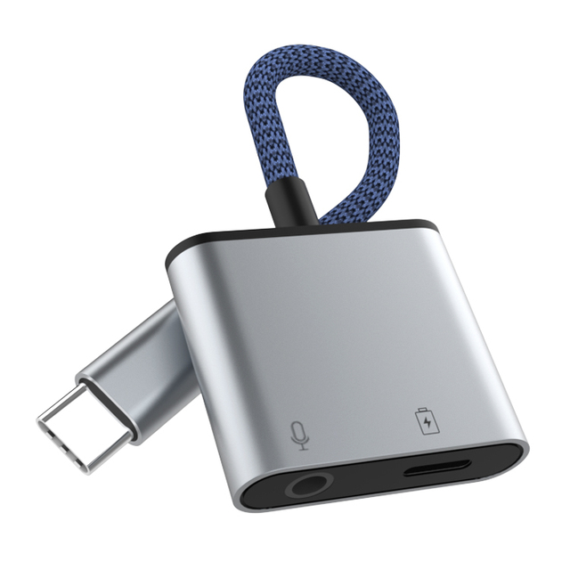 2 in 1 Type-c to 3.5mm Audio Adapter Type-c Audio Charging Splitter Headphone Jack Adapter for Iphone15/15pro Samsung