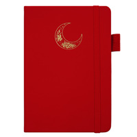 Agenda en cuir rigide avec fleurs de lune du Ramadan musulman, organiseur scolaire, carnet avec bande élastique