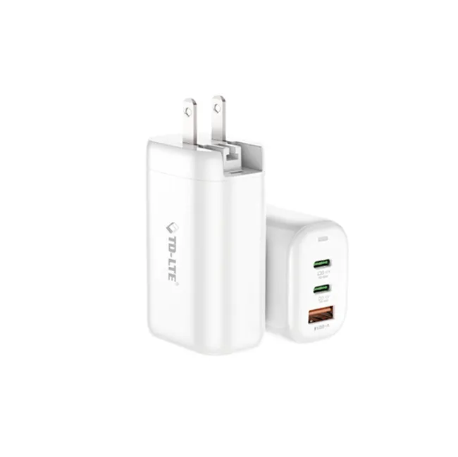 USB C Charger 65W 3 Port PD Charger GaN 65w Tech Fast Charging for MacBook Pro for iphone