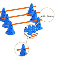Kit d'entraînement d'agilité pour chien avec barre de saut et parcours d'obstacles combiné Équipement d'entraînement Premium pour animaux de compagnie