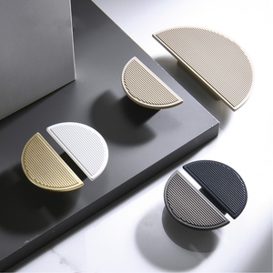 Minimalist Style Multi-Color Circular Patterned Semi-Circular Drawer Cabinet Door <b>Knob</b> Fashion Zinc Kitchen Bedroom Dresser - Product Image 6