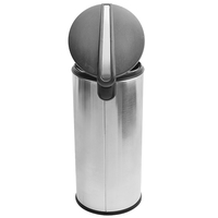 Poubelle en acier inoxydable de 30 L, design léger, poubelle à pédale, couvercle à levage, poubelle extérieure, poubelle de salle de bain, seau de rangement