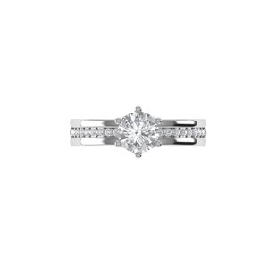 Brilliant Round Cut Lab Grown Diamond <b>Ring</b> <b>925</b> <b>Silver</b> 9kt, 14kt, 18kt Gold Diamond <b>Rings</b> for Women's Engagement <b>Ring</b> - Product Image 3
