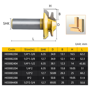أداة قطع المفاصل القفل الميترية من HUHAO قطع المفاصل والفراشي للنجارة قطع قطع لطحن وتقطيع لقم الخشب 45 درجة - Product Image 6