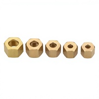 Brass Hex Compression Nut for Copper Tube Pipe Fitting BSP NPT Thread Brass Ferrule Nut Compression Fitting Cap Nut