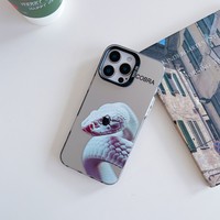 Funda de Teléfono con Diseño de Ojo de Serpiente Largo Negro IMD OEM de Fábrica para iPhone 11, 16 Pro, 12, 13, 14, 15 Pro, Funda Estética para iPhone 17 Pro Max