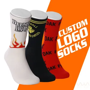 Custom Design Moda Padrão Sock Feito Seu Próprio Logotipo Men Sock Custom Knitted Cotton Casual Sock