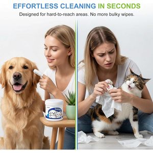 Toallitas de limpieza para mascotas UJoyPlix, 60 unidades, para cuidado dental, manchas de lágrimas y oídos, para perros y gatos - Product Image 2