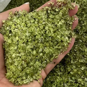 Natural Stone Price Of Olivine Crystal Peridot Crushed Tumbled Stone Crystal Quartz Gravel For Home Decoration Jewelry Making