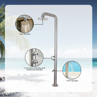 Douche extérieure portable de nouvelle conception en acier inoxydable 316 pour piscine
