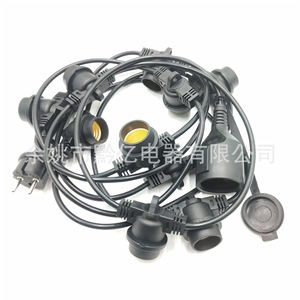 Cable de Alimentación para Portalámparas E27, IP65 Impermeable para Uso en Exteriores, Cable de PVC SJTOW con Extremo Desnudo - Product Image 3