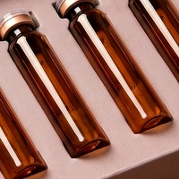 Boîte rigide personnalisée rose avec couvercle et base pour flacons de peptides, en carton, avec logo estampé à chaud et impression offset, pour soins personnels