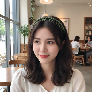 Tending Fashion per ragazze accessori per capelli eleganti orecchie di gatto cerchi per capelli con strass vendita calda all'ingrosso tessuto di cotone - Product Image 3