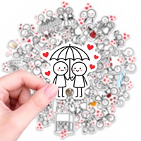 Autocollants populaires Baide Couple Stickman pour la Saint-Valentin, cadeau romantique pour déclaration d'amour, adhésifs DIY, imperméables, personnalisables, décoratifs