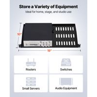 Étagère de rack de serveur 1U pour centres de données, 4 pièces, capacité de charge maximale de 50 lb, ventilée, à fixation murale cantilever, plateau de montage sur rack, profondeur 10 pouces