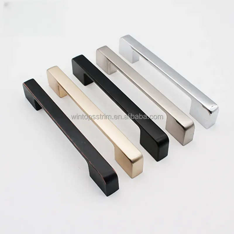 Win Top 96mm Zinc Alloy Black Kitchen Cabinet Drawer Handle Furniture Hardware Drawer And Dresser Pulls Knobs Pulls and Handle