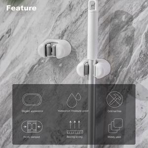 Mop Broom Holder Wall Mount Mop Organizer Gripper Self-adhesive Cleaning Suppliers Hanger Stands Rack for Bathroom <b>Garden</b> - Product Image 3