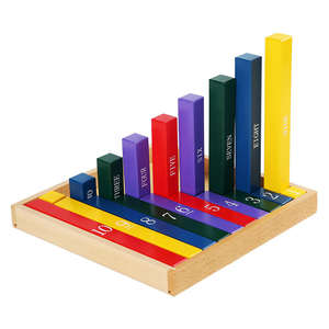 Jouets éducatifs en bois pour enfants, barres décimales en bois de hêtre, reconnaissance des nombres, apprentissage précoce, mathématiques Montessori - Product Image 1