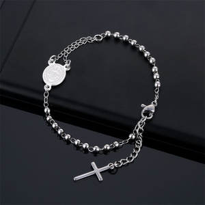 Pulseras Religiosas de Acero Inoxidable 316L, Chapadas en Oro de 14k y 18k, con Cuentas Católicas y Dijes, Pulsera de Rosario para Hombre y Mujer - Product Image 2