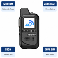 Radio PoC 4G LTE KENEARD KE-666, portée longue distance 5000 km, talkie-walkie double SIM, 3000 mAh, 150 h en veille, Type-C, pour la logistique et la sécurité