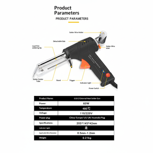 Pistola de <span class=keywords><strong>Soldar</strong></span> Manual de 60W con Empuñadura Tipo Pistola, Punta de Cincel, Alimentación Manual de Soldadura, Soldadura Automática de <span class=keywords><strong>Estaño</strong></span> <span class=keywords><strong>para</strong></span> Reparación de Electrónica, PCB, Bricolaje - Product Image 5