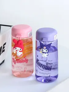 350ml Kawaii sansaned Kuromi su şişesi Cinnamoroll karikatür Anime plastik kupa kılıfı oyuncaklar çocuklar için şişe hediye su bardağı