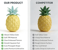Jouet anti-stress en forme de mini-balle d'ananas à rebond lent en TPR, unisexe, à partir de 14 ans, fabricant du Zhejiang, vente en gros