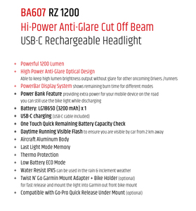 Accesorios para bicicletas Super brillante 1200LM luz delantera trasera USB recargable carretera montaña impermeable LED bicicleta Luz - Product Image 6