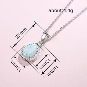 Collana con Ciondolo a Goccia Scintillante per Donne, Gioiello Elegante Vintage alla Moda - Product Image 4