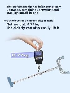 Bastón de Apoyo Cuádruple Ergonómico y Ligero Personalizado OEM, Altura Ajustable, Antideslizante, Ayuda para la Movilidad de Personas Mayores y Discapacitadas - Product Image 6