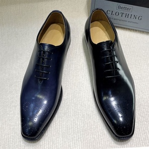 Chaussures Oxford habillées classiques de luxe faites à la main en brocart gaufré 20026 - Légères, respirantes, en cuir véritable, pour l'automne, grandes tailles - Product Image 3