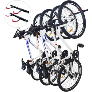 JH-Mech Personalizado Scratch Proof Firm Suspensão Rápida Soldado Espaçamento Ajustável Vertical Bike Rack Garagem Wall Mount Bicicletas