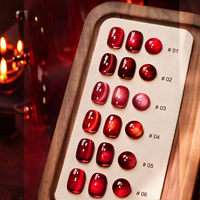 Vernis à ongles gel effet œil de chat rouge cristal 7,5 ml, tendance mode, pour printemps-été, liquide résine facile à appliquer pour nail art, longue tenue
