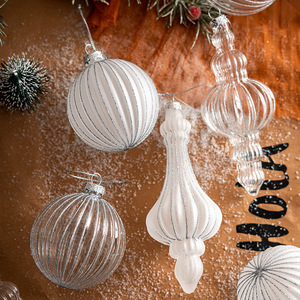 Boule de Noël en verre transparent 8/16cm suspendue pour <span class=keywords><strong>Navida</strong></span> brillant pendentif de Noël nouvel an Decora - Product Image 5