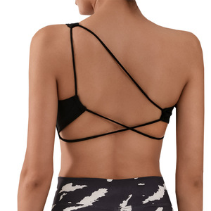 <span class=keywords><strong>Reggiseno</strong></span> da donna Sexy leggero da Yoga a spalla singola compressione Push-Up imbottito canotta Fitness palestra da corsa <span class=keywords><strong>reggiseno</strong></span> sportivo stampato - Product Image 4