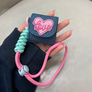 Cordón corto de muñeca para teléfono móvil, poliéster ajustable, accesorios decorativos simples para teléfono, cordón Airpros tejido rosa bonito - Product Image 1