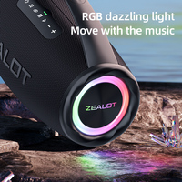 Altavoz Portátil de Alta Potencia ZEALOT S97 de 80 W, Batería Recargable de 16000 mAh, Nuevo Diseño Impermeable, Iluminación LED RGB para Exteriores