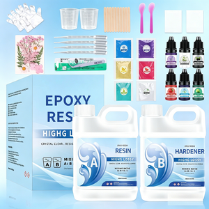 <b>AB</b> Epoxy Resin Kit High Gloss Crystal Clear with Pigments Mica Powder <b>Tools</b> Set for DIY Art Casting Coating 1:1 Ratio Non Toxic - Product Image 2