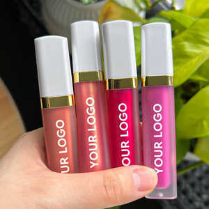 Brillant à lèvres avec logo personnalisé Brillant à lèvres végétalien imperméable à l'eau sans cruauté Tubes de brillant à lèvres vides à haute teneur en pigments avec couvercle blanc - Product Image 4