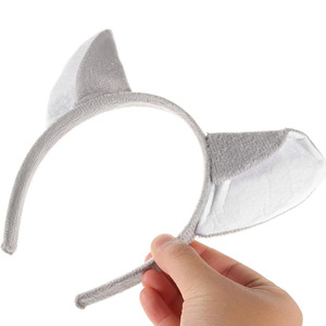 Set Costume da <span class=keywords><strong>Lupo</strong></span> Grigio B933 con Fascia per Capelli, Papillon in Peluche, Orecchie, Coda e Maschera per Cosplay e Feste di Halloween - Product Image 2