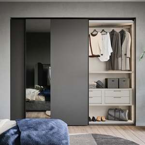 Dressing moderne avec portes coulissantes, armoires en bois pour chambre à coucher, armoires intégrées, meubles de chambre à coucher personnalisés - Product Image 3