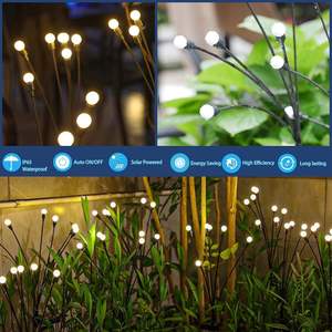 Durable PVC <strong>Solar</strong> <strong>Garden</strong> <strong>Light</strong> Wind-Powered LED Firefly Lamp <strong>IP67</strong>/68 Waterproof Outdoor Christmas Decorations Landscape - Product Image 3
