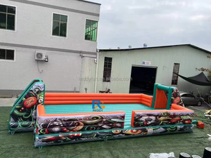 Caliente doble inflado tierra impresión nuevo campo de fútbol inflable jabón juegos de fútbol inflable agua cancha de fútbol para la venta - Product Image 2